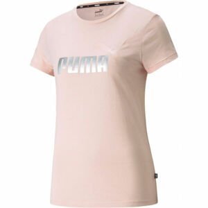 Puma SS METALLIC LOGO TEE Dámske tričko, ružová,strieborná, veľkosť