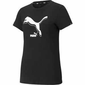 Puma POWER LOGO TEE Dámske športové tričko, čierna,biela, veľkosť