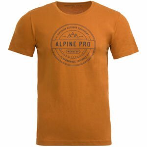 ALPINE PRO JAEL Pánske tričko, oranžová,tmavo sivá, veľkosť