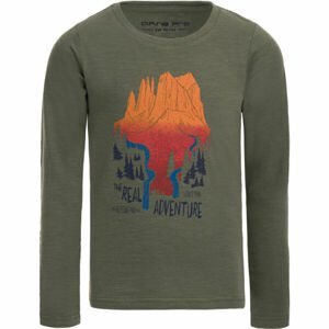 ALPINE PRO BASTO Chlapčenské tričko, khaki, veľkosť 152-158