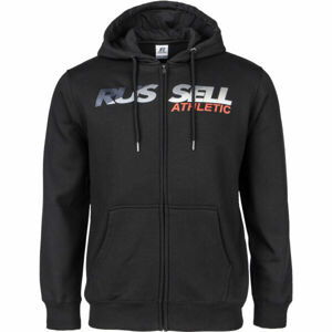 Russell Athletic FULL ZIPP HOODY SWEATSHIRT Pánska mikina, čierna, veľkosť XL