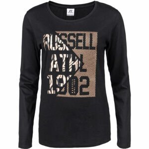 Russell Athletic L/S CREWNECK TEE SHIRT Dámske tričko, čierna,zlatá, veľkosť