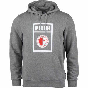 Puma SLAVIA PRAGUE GRAPHIC HOODY Pánska mikina, sivá, veľkosť XL