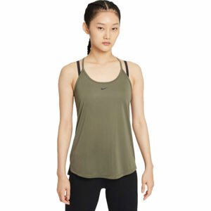 Nike ONE DF ELSTKA STD TANK W Dámsky športový top, khaki, veľkosť XS