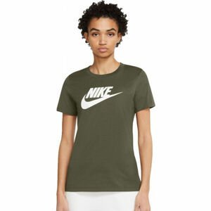 Nike NSW TEE ESSENTIAL W Dámske tričko, kaki,biela, veľkosť