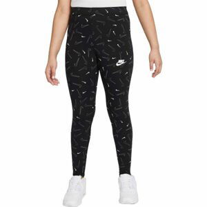 Nike NSW FAVORITES AOP LEGGING G Dievčenské legíny, čierna, veľkosť