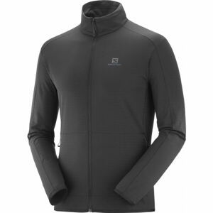 Salomon OUTRACK FULL ZIP MID M Pánska mikina, čierna, veľkosť L