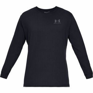 Under Armour SPORTSTYLE LEFT CHEST LS Pánske tričko, čierna, veľkosť