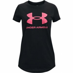 Under Armour LIVE SPORTSTYLE GRAPHIC SS Dievčenské tričko, čierna, veľkosť M