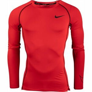 Nike NP DF TIGHT TOP LS M Pánske tričko s dlhým rukávom, červená, veľkosť XXL