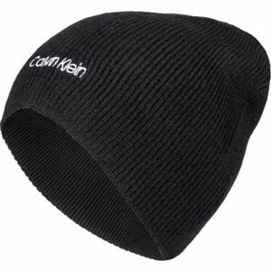 Calvin Klein BASIC WOOL NO FOLD BEANIE Pánska zimná čiapka, čierna, veľkosť