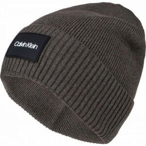 Calvin Klein RTW PATCH RIB BEANIE  UNI - Pánska zimná čiapka