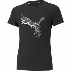 Puma ALPHA TEE G Dievčenské tričko, čierna, veľkosť 128