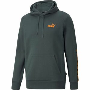 Puma Puma POWER TAPE HOODIE FL Pánska športová mikina, tmavo zelená, veľkosť XXL