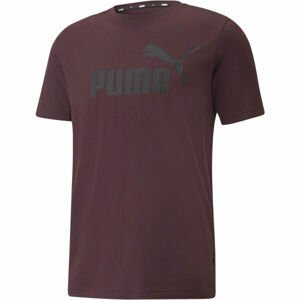Puma ESS LOGO TEE YEL Pánske tričko, vínová,čierna, veľkosť