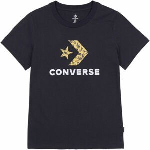 Converse FLORAL STAR CHEVRON GRAPPHIC TEE Dámske tričko, čierna, veľkosť L