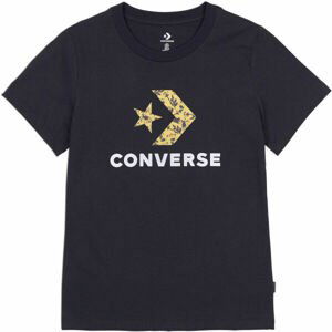 Converse FLORAL STAR CHEVRON GRAPPHIC TEE čierna M - Dámske tričko