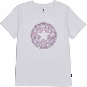 Converse FALL FLORAL PATCH GRAPPHIC TEE Dámske tričko, biela, veľkosť M
