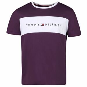 Tommy Hilfiger CN SS TEE LOGO FLAG Pánske tričko, fialová, veľkosť M