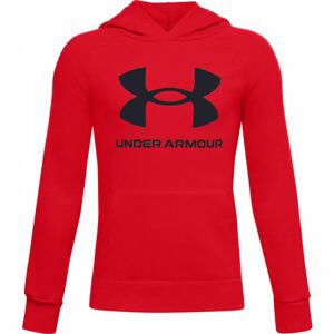 Under Armour RIVAL FLEECE HOODIE Chlapčenská mikina, červená, veľkosť XL