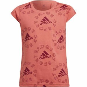adidas LOGO T1 Dievčenské tričko, ružová, veľkosť 152