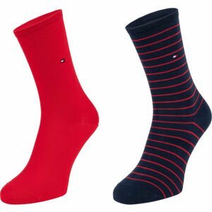 Tommy Hilfiger WOMEN SOCK 2P SMALL STRIPE Dámske ponožky, červená, veľkosť 39 - 42