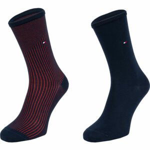 Tommy Hilfiger WOMEN SEASONAL TENCEL SOCK 2P RIB Dámske ponožky, tmavo modrá, veľkosť 35 - 38