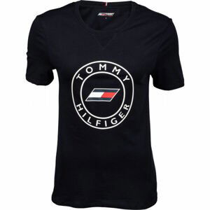 Tommy Hilfiger SLIM ROUND GRAPHIC C-NK TEE SS  S - Dámske tričko