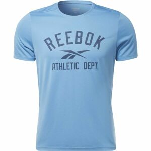 Reebok WOR POLY GRAPHIC SS TEE Pánske tričko, modrá, veľkosť XL