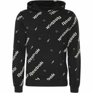 Reebok RI AOP OTH HOODIE Pánska mikina, čierna, veľkosť