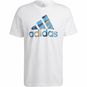 adidas CAMO TEE Pánske tričko, biela, veľkosť S