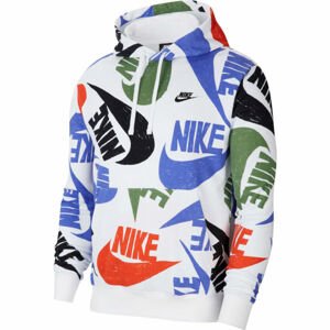 Nike NSW CLUB HOODIE PO FT AOP 1 Pánska mikina, biela, veľkosť XXL