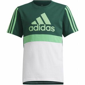 adidas CB TEE Chlapčenské tričko, tmavo zelená, veľkosť 128