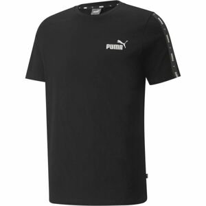 Puma ESS+TAPE TEE Športové  tričko, čierna, veľkosť XXL
