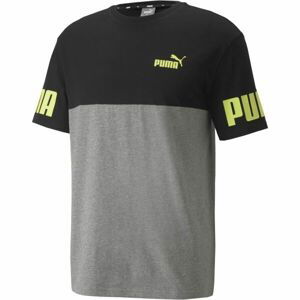 Puma POWER COLORBLOCK TEE Pánske tričko, čierna, veľkosť 2XL