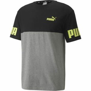 Puma POWER COLORBLOCK TEE Pánske tričko, čierna, veľkosť M