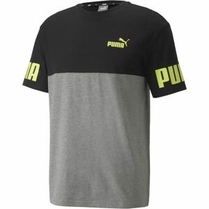 Puma POWER COLORBLOCK TEE Pánske tričko, čierna, veľkosť S