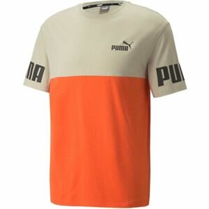 Puma POWER COLORBLOCK TEE Pánske tričko, béžová, veľkosť L