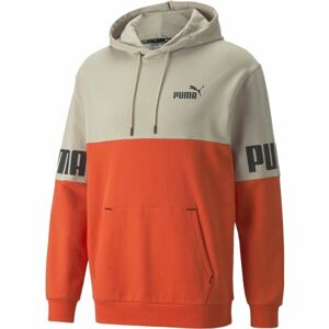 Puma POWER COLORBLOCK HOODIE TR Športová mikina, béžová, veľkosť S