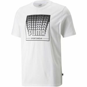 Puma WORDING GRAPHIC TEE Pánske tričko, biela,čierna, veľkosť