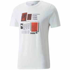 Puma GRAPHIC TEE Pánske tričko, biela, veľkosť S