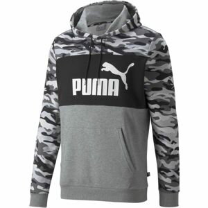 Puma ESS+ CAMO HOODIE TR Pánska športová mikina, sivá, veľkosť XXXL