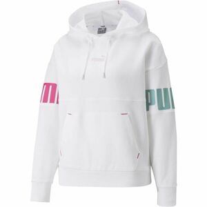 Puma POWER COLOBLOCK HOODIE TR Dámska mikina, biela, veľkosť L