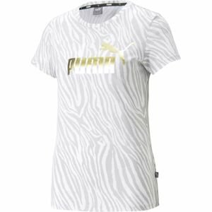 Puma ESS+ TIGER AOP TEE Dámske tričko, biela, veľkosť L