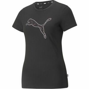 Puma POWER GRAPHIC STARDUST TEE Dámske športové tričko, čierna, veľkosť XL