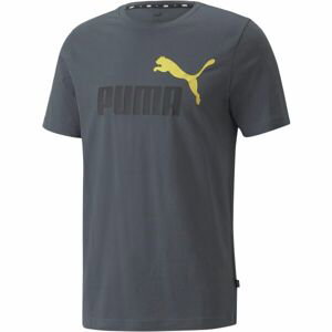 Puma ESS + 2 COL LOGO TEE Pánske tričko, tmavo sivá, veľkosť XXXXL