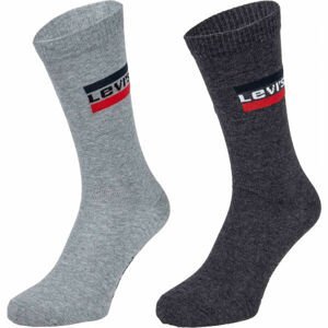 Levi's REGULAR CUT SPRTWR LOGO 2P Ponožky, tmavo sivá, veľkosť 43 - 46