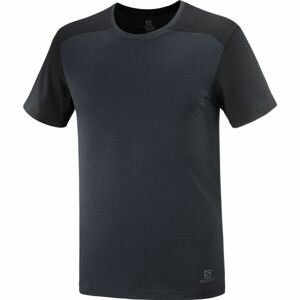 Salomon ESSENTIAL COLORBLOC Pánske tričko, čierna, veľkosť XL