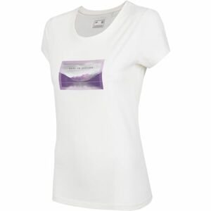 4F WOMEN'S T-SHIRT Dámske tričko, biela, veľkosť XS