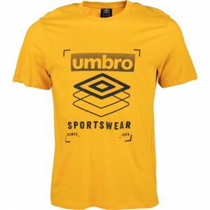 Umbro FW STACKED FRAME GRAPHIC TEE Pánske tričko, žltá, veľkosť M